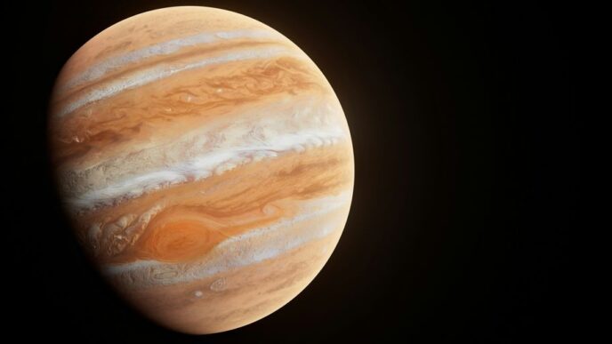 a close up of a planet with a black background