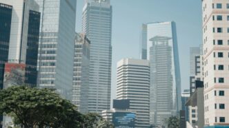 a group of tall buildings