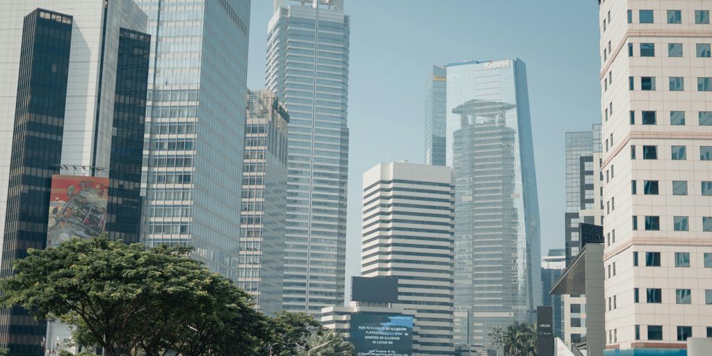 a group of tall buildings