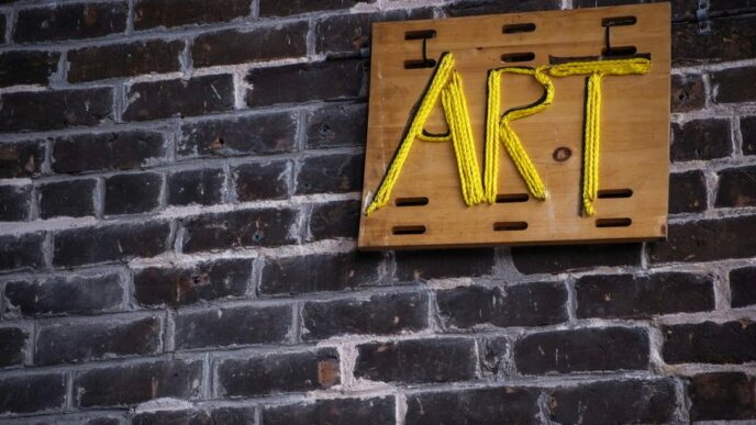 brown and yellow signage
