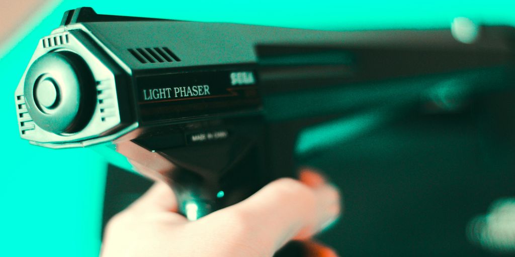 person holding black light phaser