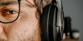 a man wearing headphones
