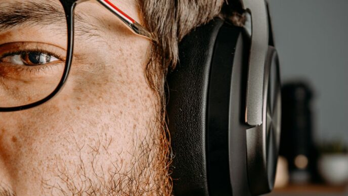 a man wearing headphones
