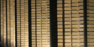 white and black window blinds
