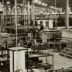 grayscale photo of industrial machine