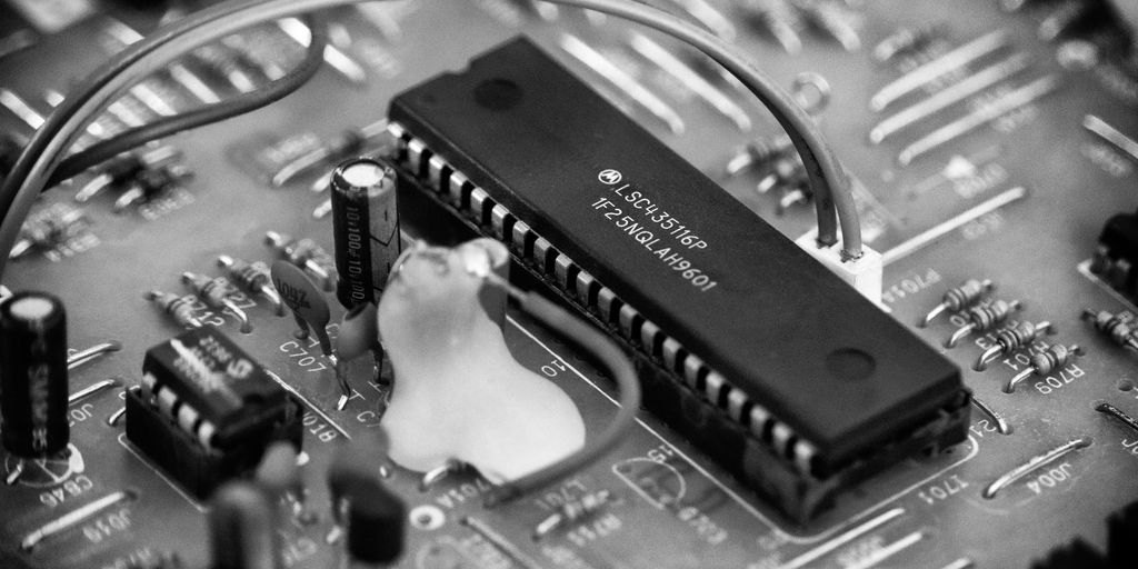 black and white computer motherboard