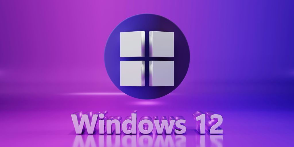 a purple and purple background with the words windows 12