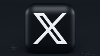 a black square button with a white x on it