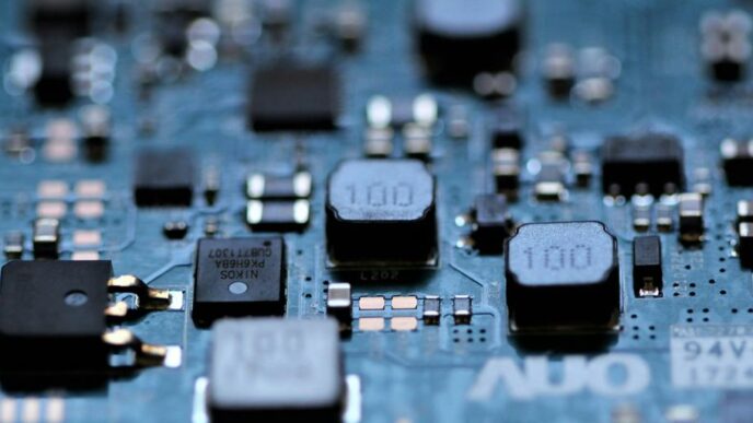 a close up of a circuit board