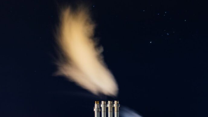 white smoke at night