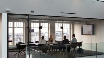 people sitting on chair inside building