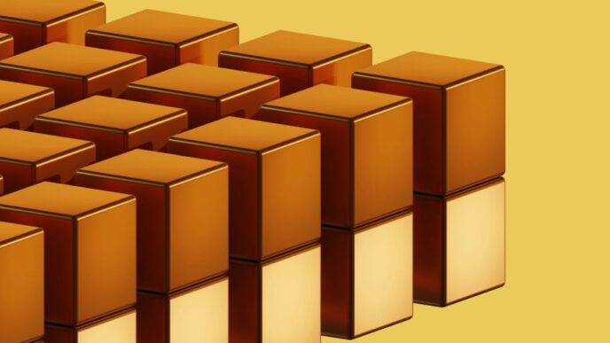 a group of brown boxes sitting next to each other