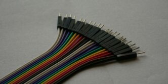 A close up of a bunch of wires on a table
