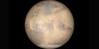 Mars on a black background