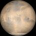 Mars on a black background