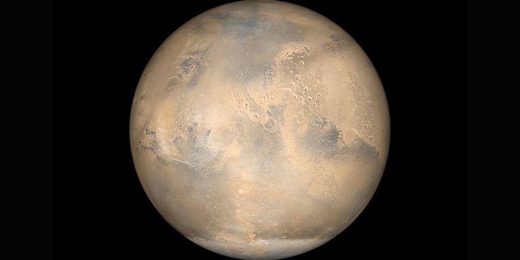 Mars on a black background