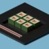 a square object with four squares on top of it
