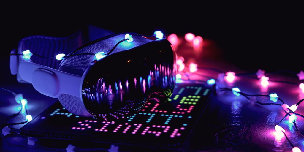A close up of a camera with a lot of lights around it