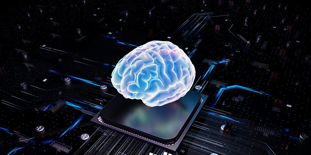 A brain over cpu represents artificial intelligence.