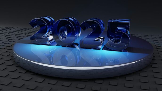 A 3D image of a new year's eve sign