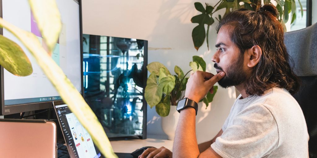 a man using a laptop