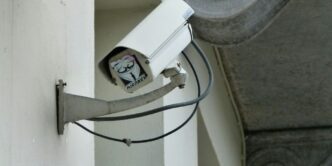 white surveillance camera