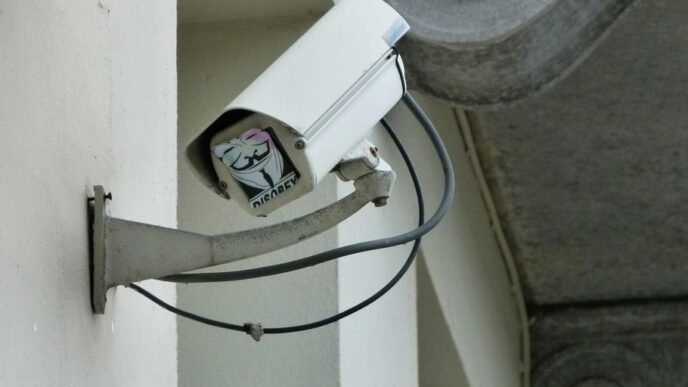 white surveillance camera
