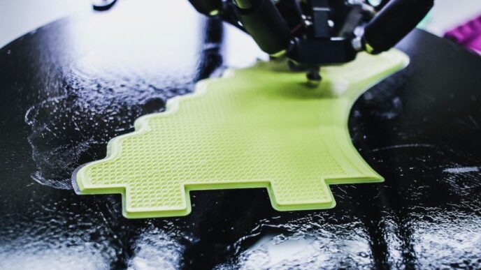 black printing machine printing on black and green pad