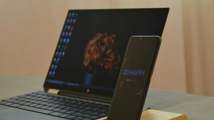 black and silver laptop computer