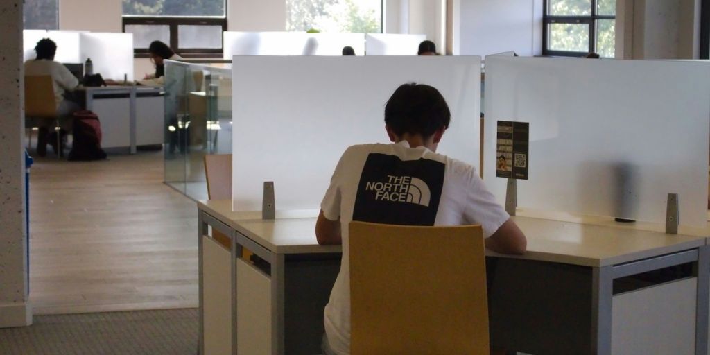 A person sitting at a desk with a laptop