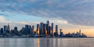a view of a city from across the water