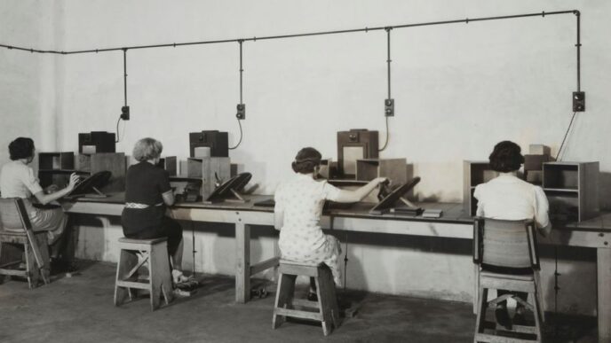 woman sitting in front of desk