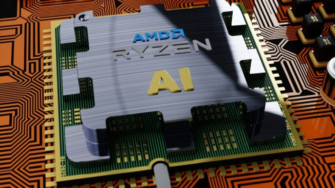 an amd radeon processor on top of a printed circuit board