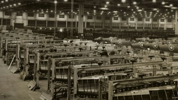 grayscale photo of a factory