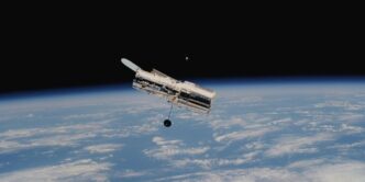 Hubble Space Telescope above earth's atmosphere