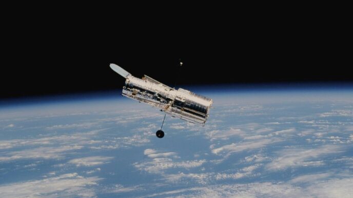 Hubble Space Telescope above earth's atmosphere