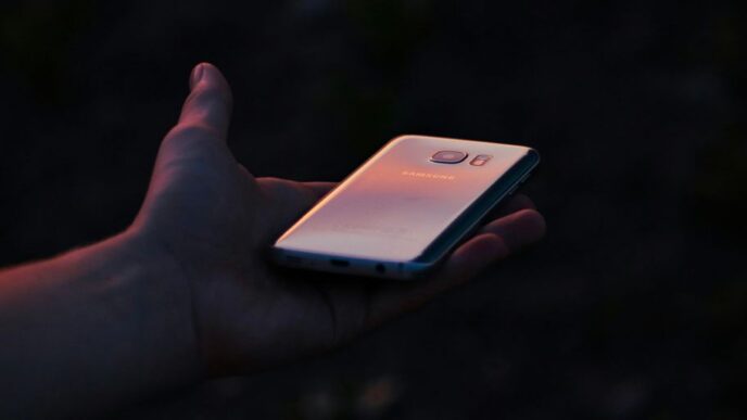a person holding a cell phone in their hand