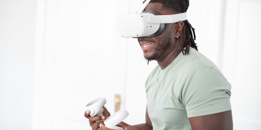 a man wearing a vr headset