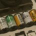 a group of batteries sitting on top of a table