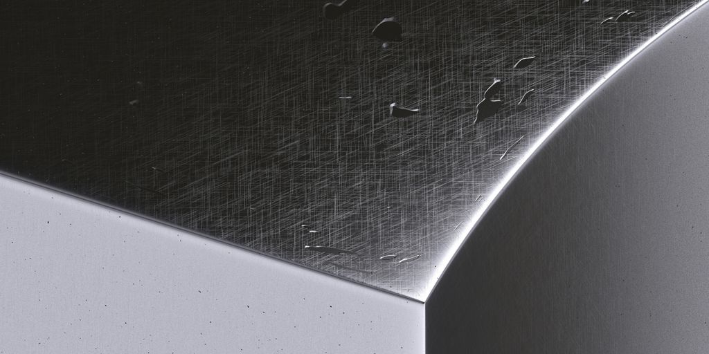 a close up of a metal surface with drops of water on it