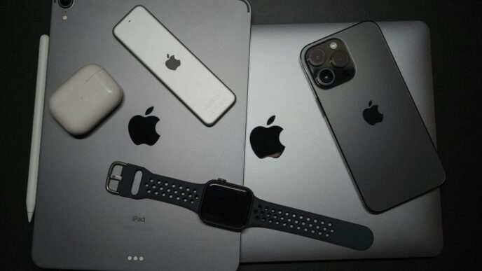 a couple of ipads sitting next to each other