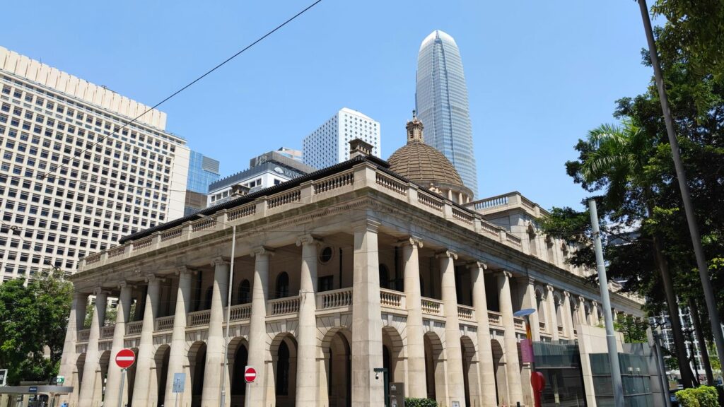 a large white building with columns