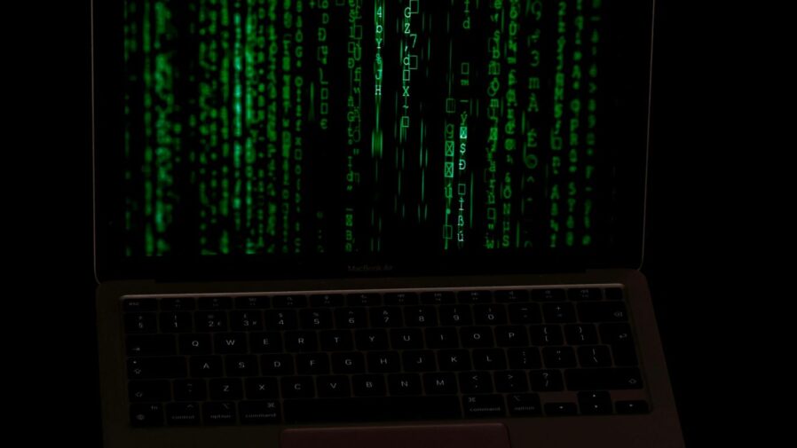 a laptop with a green screen
