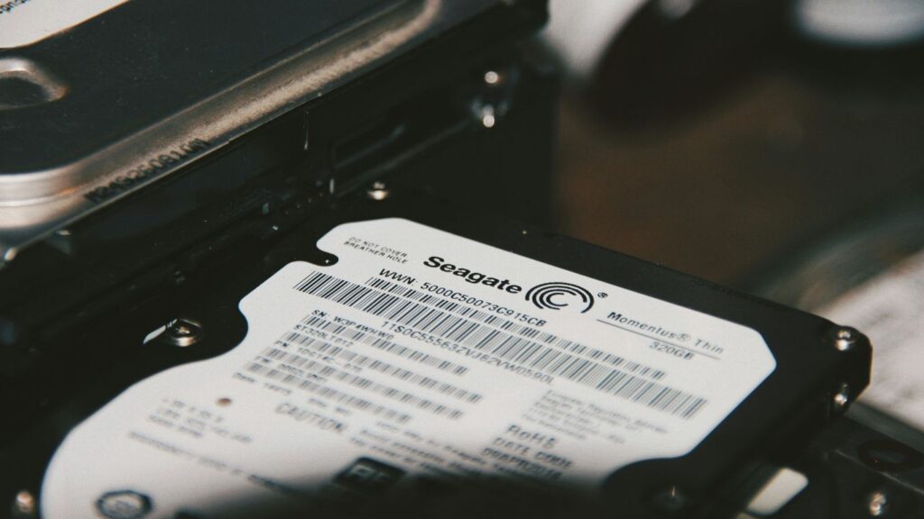 black and white hard disk drive