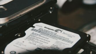 black and white hard disk drive