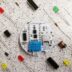 a group of electronic components sitting on top of a table