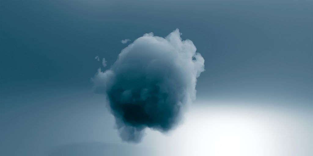 a large cloud is floating in the sky