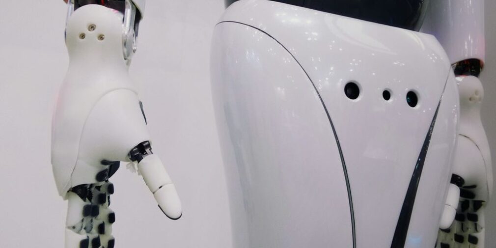 white and black robot