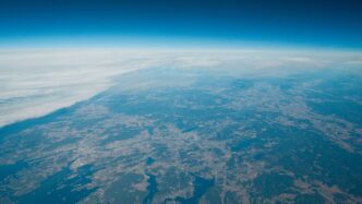 A view of the earth from an airplane