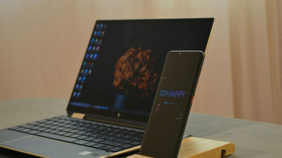 black and silver laptop computer